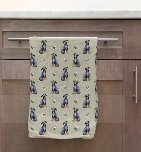 Doberman & Bee Tea Towel